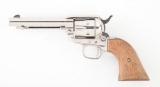 (C) COLT FRONTIER SCOUT NICKEL SINGLE ACTION .22 MAGNUM REVOLVER.