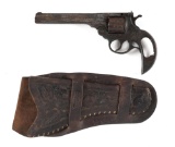 (C) R.T. FRAZIER TOOLED HOLSTER WITH A RELIC H&R DOUBLE ACTON REVOLVER.