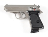 (M) INTERARMS WALTHER STAINLESS PPK .380 ACP SEMI-AUTOMATIC PISTOL.
