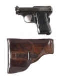 (C) WARTIME BERETTA 418 .25 ACP SEMI-AUTOMATIC POCKET PISTOL WITH HOLSTER.