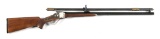 (M) CIMMARRON MODEL 1874 SHARPS SINGLE SHOT RIFLE WITH SCOPE.