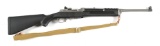 (M) STAINLESS RUGER MINI-14 SEMI-AUTOMATIC RANCH RIFLE.