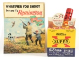 LOT OF 2: DIE CUT CARDBOARD WESTERN AND REMINGTON AMMUNITION DISPLAYS.