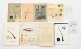 EPHEMERA LOT (14 PIECES) OF MAYNARD CATALOGS AND SIGNED CORRESPONDENCE.