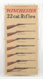 1920S WINCHESTER STORE .22 CALIBER RIFLES AND CARVING SETS DUAL SIDED CARDBOARD DISPLAY