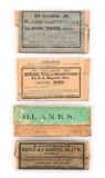 LOT OF 4: BOXES OF ANTIQUE RIFLE AND CARBINE AMMUNITION.