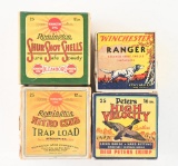LOT OF 4 COLLECTIBLE SHOTGUN AMMUNITION BOXES.
