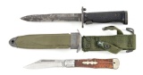 LOT OF 2: M5 BAYONET AND NEW YORK KNIFE CO. FOLDER.