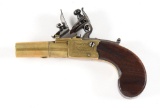 (A) BOND SINGLE SHOT FLINTLOCK MUFF PISTOL.