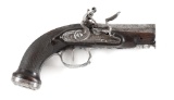 (A) DIMINUTIVE ASTIC MARKED SINGLE SHOT FLINTLOCK DERRINGER.