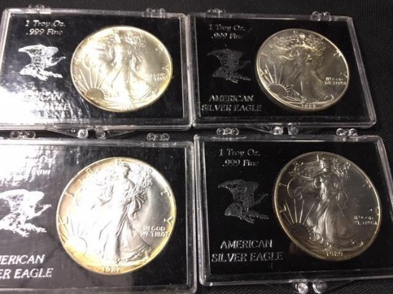 4 - Walking Liberty Silver Dollars