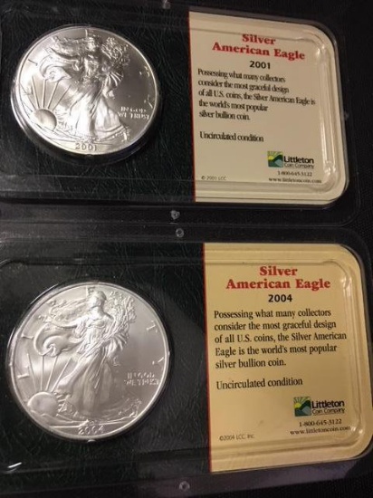 2-Walking Liberty Silver Dollars