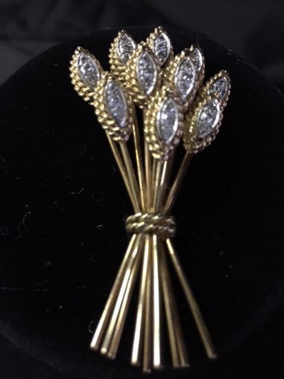 Gold and Diamond Pin