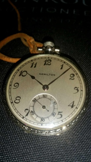 Hamilton 912, 17 jewel open face pocket watch with Hamilton case