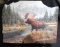 Moose Art on slate w/ stand