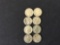 8 - Indian Head Buffalo 5 Cent Coins in various circulated Dates and Grades