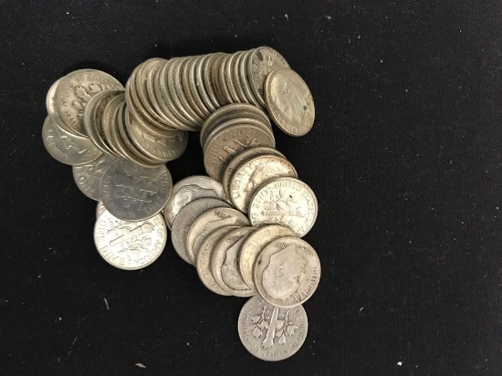 1 Roll of 90% Silver Roosevelt Dimes