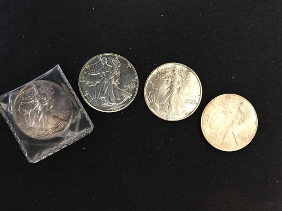 4 - American Eagle Silver Dollars