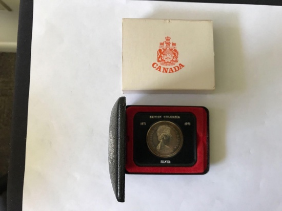 1971-1871 Canadian $1 British Columbia Centennial Silver Dollar