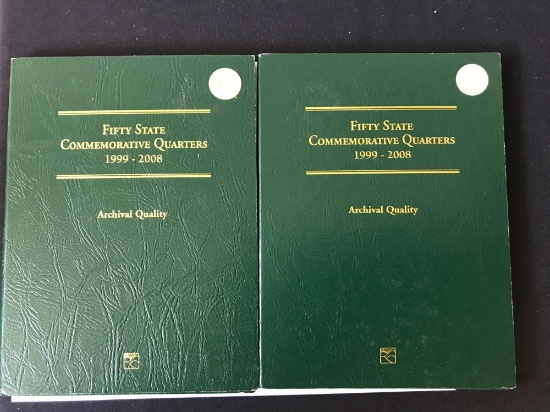 2 Complete Littleton Books of Fifty State Commemorative Quarter Collections