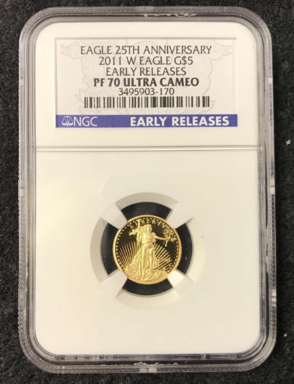 Eagle 25th Anniversary 2011 W Eagle G $5 Early Releases PF 70 Ultra Cameo