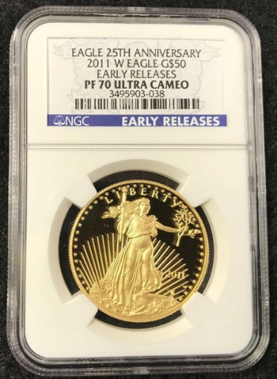 Eagle 25th Anniversary 2011 W Eagle $50 Gold Coin