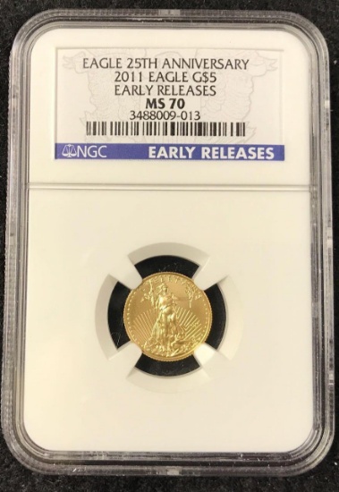 2011 Eagle $5 25th Anniversary Gold Coin