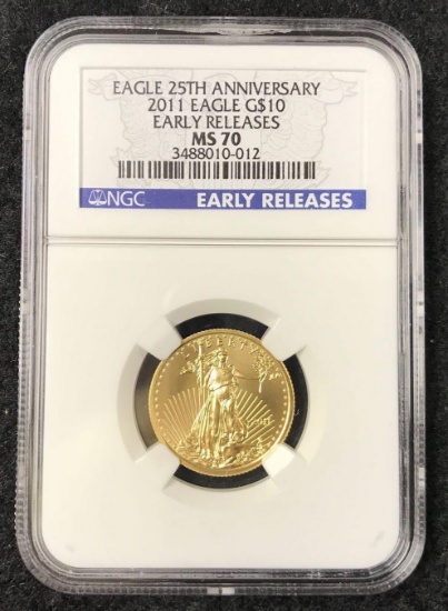 2011 Eagle 25th Anniversary $10 Gold Coin