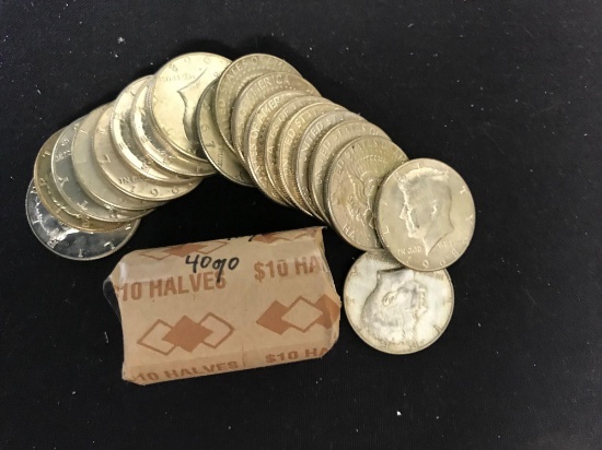 Two Rolls of Kennedy Half Dollars all 40% Silver