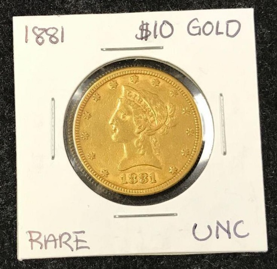1881 Liberty Head $10 Gold Coin