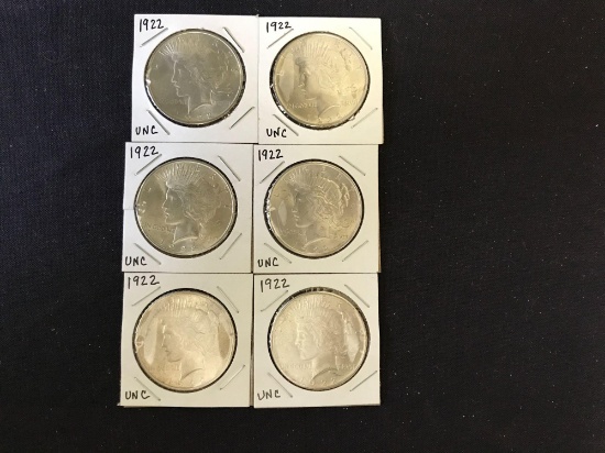 6 - 1922 Peace Dollars