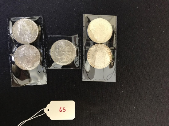 5 Morgan Dollars all Uncirculated