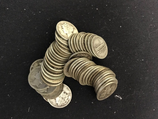 1 Roll Silver Mercury Dimes