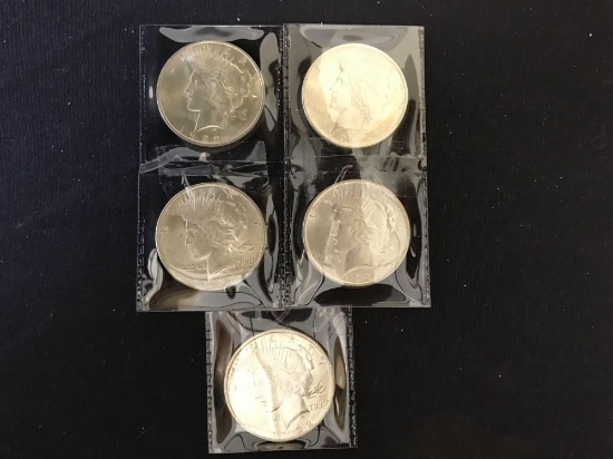 5 - 1922 Brilliant Uncirculated Peace DOllars