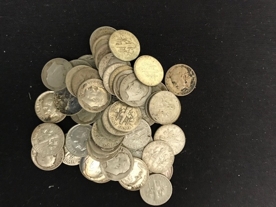 1 Roll of 90% Silver Roosevelt Dimes