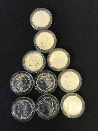 10 Morgan Silver Dollars Excellent Condition