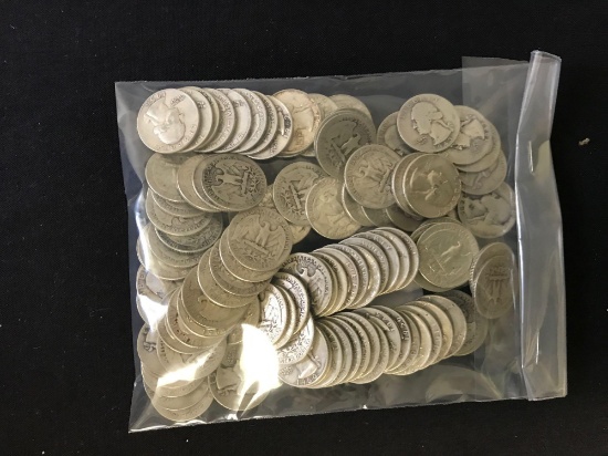 104 Washington Silver Quarters Various Grades