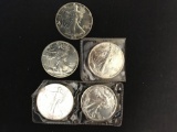 5 American Eagle Silver Dollars