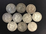 10 - Morgan Silver Dollars Various Dates and Circulated Grades