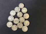 14 Walking Liberty Half Dollars
