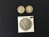 1925 Standing Liberty Quarter, 1912 Barber Quarter and 1934 D Peace Dollars