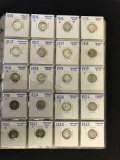 5 Page Binder of Mercury Dimes - Complete Set less Overdates!
