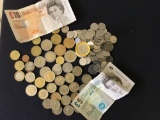 Mixed Lot of Canadian and British Coins and Currency
