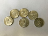 6 Mexican Silver Pesos