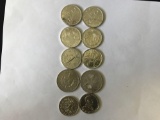 Foreign Silver Dollar Grab Bag 10 coins Total