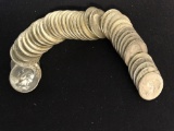 1 Roll of Silver Washington Quarters in circulated grades - 40 Coins