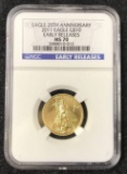 2011 Eagle 25th Anniversary $10 Gold Coin