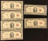 6 $2 Red Seal Bills