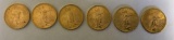 6 - St. Gaudens $20 Gold Coins