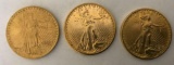 3- St. Gaudens $20 Gold Coins